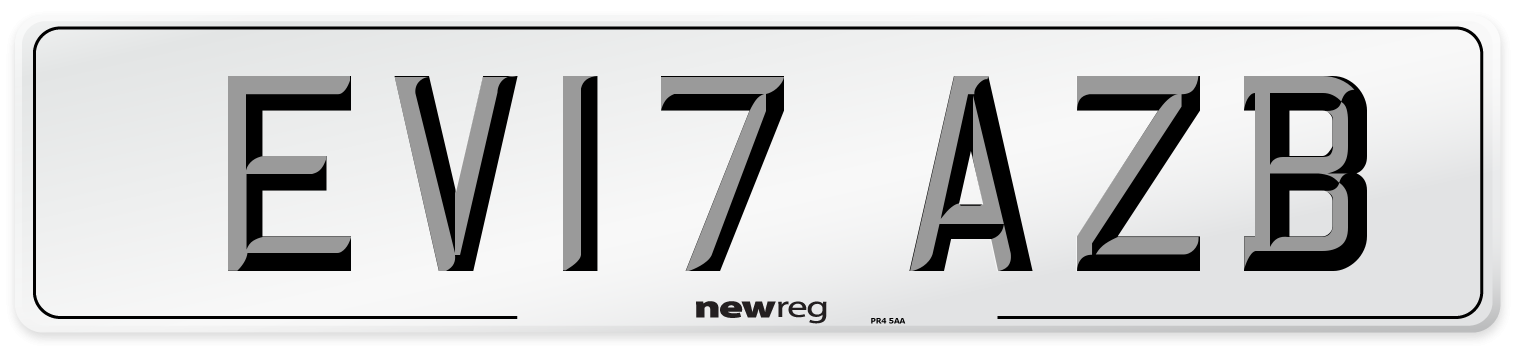 EV17 AZB Number Plate from New Reg